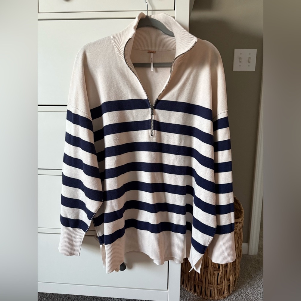 Free People, Coastal Stripe Pullover, Medium
